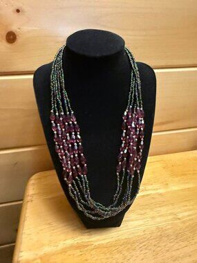 Beautiful Beaded Multi-Strand Necklace 22 Inches